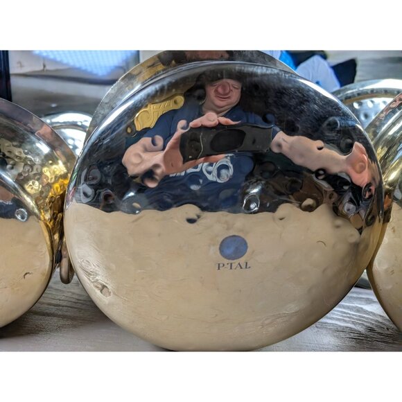 P-TAL Brass Patila Set Of 3 (1L, 3L ,5L) W/ Lids & Tin Coated Pure Brass - Picture 11 of 16